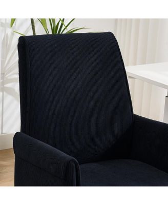 Mid-back office chair, striped fabric, ergonomic design.