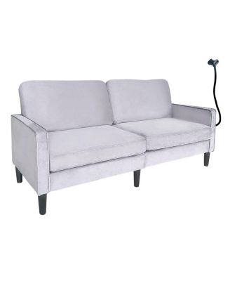  Modern Loveseat Sofa with Chenille Recliner, Removable Cover & Spring Cushions