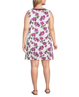 Plus Size Cotton Jersey Notch Neck Dress