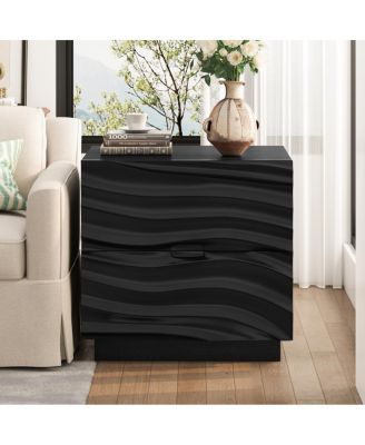  Solid Wood Nightstand with 2 Drawer