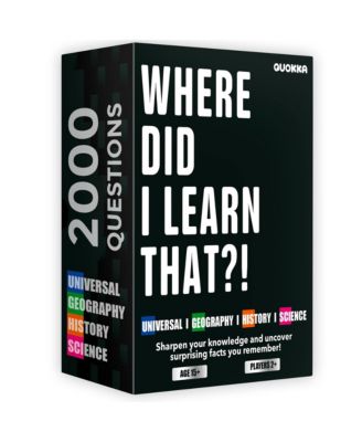 Where Did I Learn It? Set of 4 Trivia Game – 500 Questions for Families, Teens & Adults