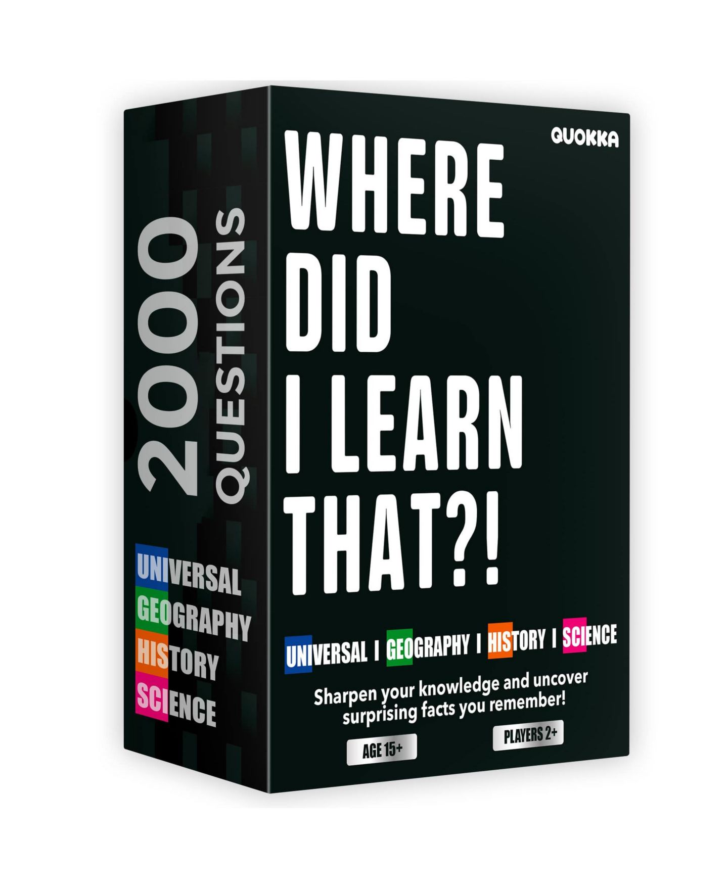 Детская настольная игра Quokka Where Did I Learn It? 4-Deck Trivia Game, от 15 лет, цвет: Whereset4 — фото 1