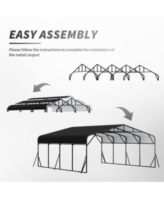 Carport 20 x 20 Shelter - All-Weather, Quick Assembly, Secure, Reinforced