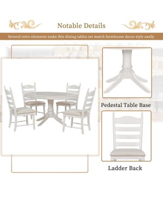 Retro Dining Set with Pedestal Table Base