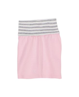 Girls' 2T-6X Ribbed Logo T-Shirt and Fold-Over Waist Shorts, 2-Piece Set