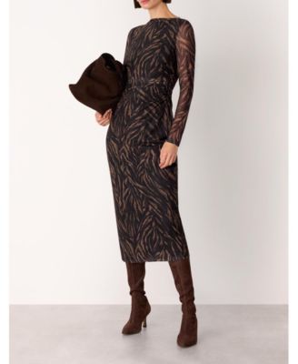 Women's Abstract Zebra Mesh Dress