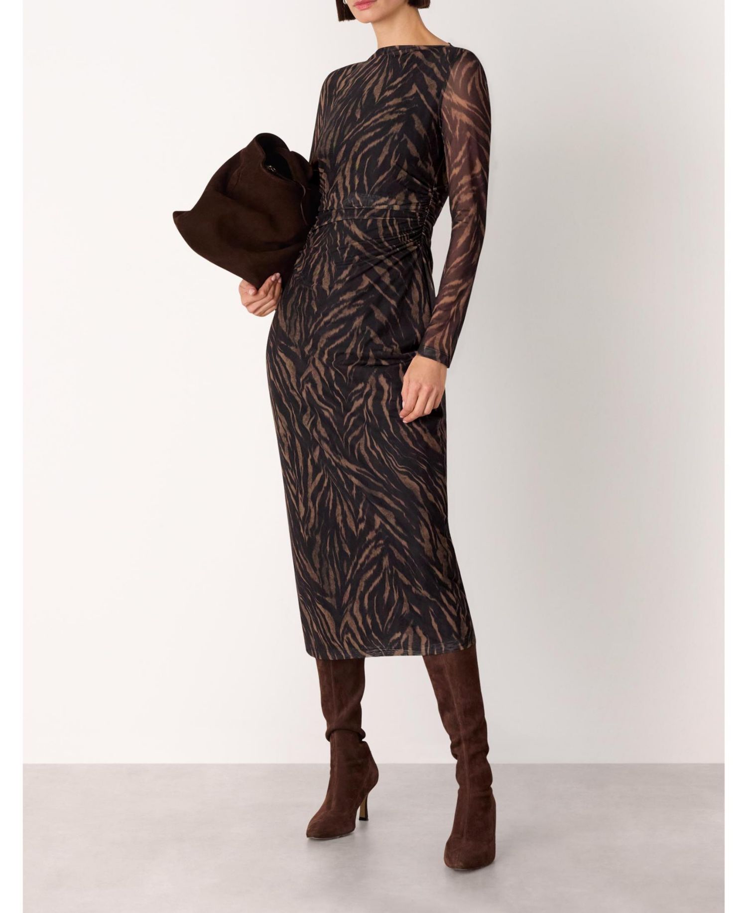 Women's Abstract Zebra Mesh Dress