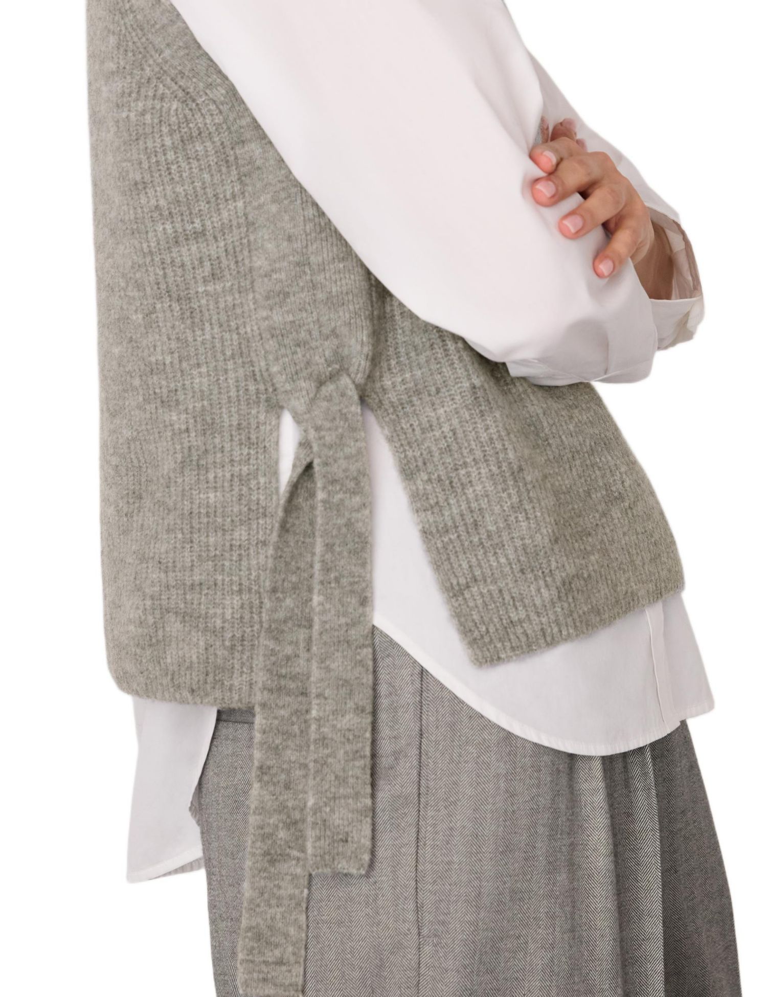 Women's Wool Mix Side Tie Detail Tank