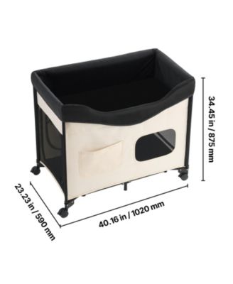 Portable Elevated Pet Bed with Storage Bag & Wheels, Foldable Cot for Dogs & Cats