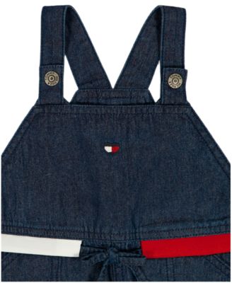 Girls' 2T-6X Short-Sleeve Pointelle T-Shirt and Denim Skirtall, 2-Piece Set