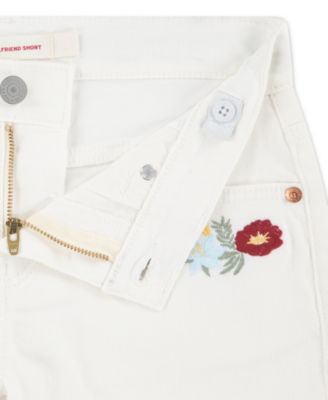 Girls' 7-16 Embroidered High-Rise Crochet Applique Shorts