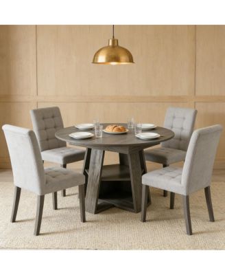  Extendable Round Dining Table for 4-8, Modern Kitchen Oval Table