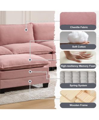 102" Oversized Modular Sectional Sofa with Movable Ottoman