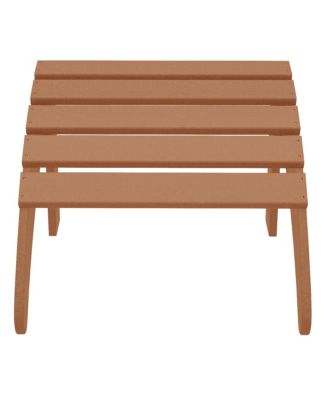 2-Piece Outdoor Patio HDPE Adirondack Chair With Ottoman and Cup Holder Set