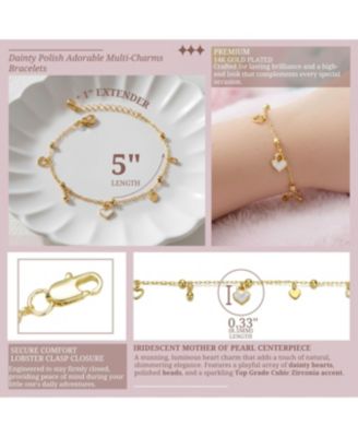 Dainty Polish 14K Gold Plated Adorable Multi-Charms Bracelets