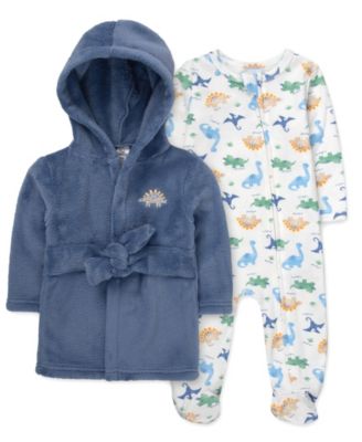 Baby Boys' Dino Robe and Footed Sleeper, 2-Piece Set