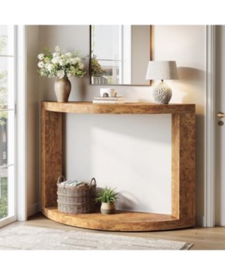 2-Tier Wooden Console Table for Living Room, 47.24" Farmhouse Entryway Table for Foyer