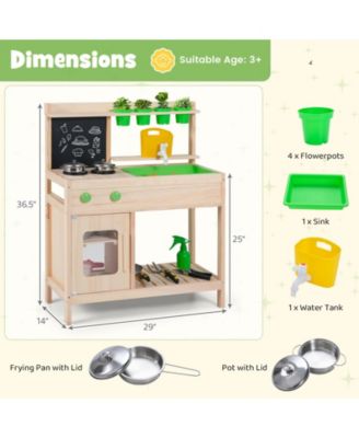 Kids Mud Kitchen Playset with Chalkboard for Ages 3