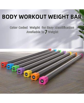 Total Body Workout & Exercise Weighted Bar Padded Grip, 3 Pack