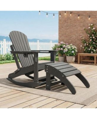 HDPE Adirondack Ottoman Foot Rest, Weather Resistant Outdoor Footstool for Adirondack Chair