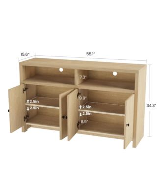 Farmhouse Buffet Sideboard Cabinet with Storage, Coffee Bar with Doors and Adjustable Shelves