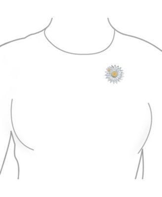 Two Tone Fashion Statement Ladybug Sunflower Daisy Brooch Scarf Pin Silver Gold