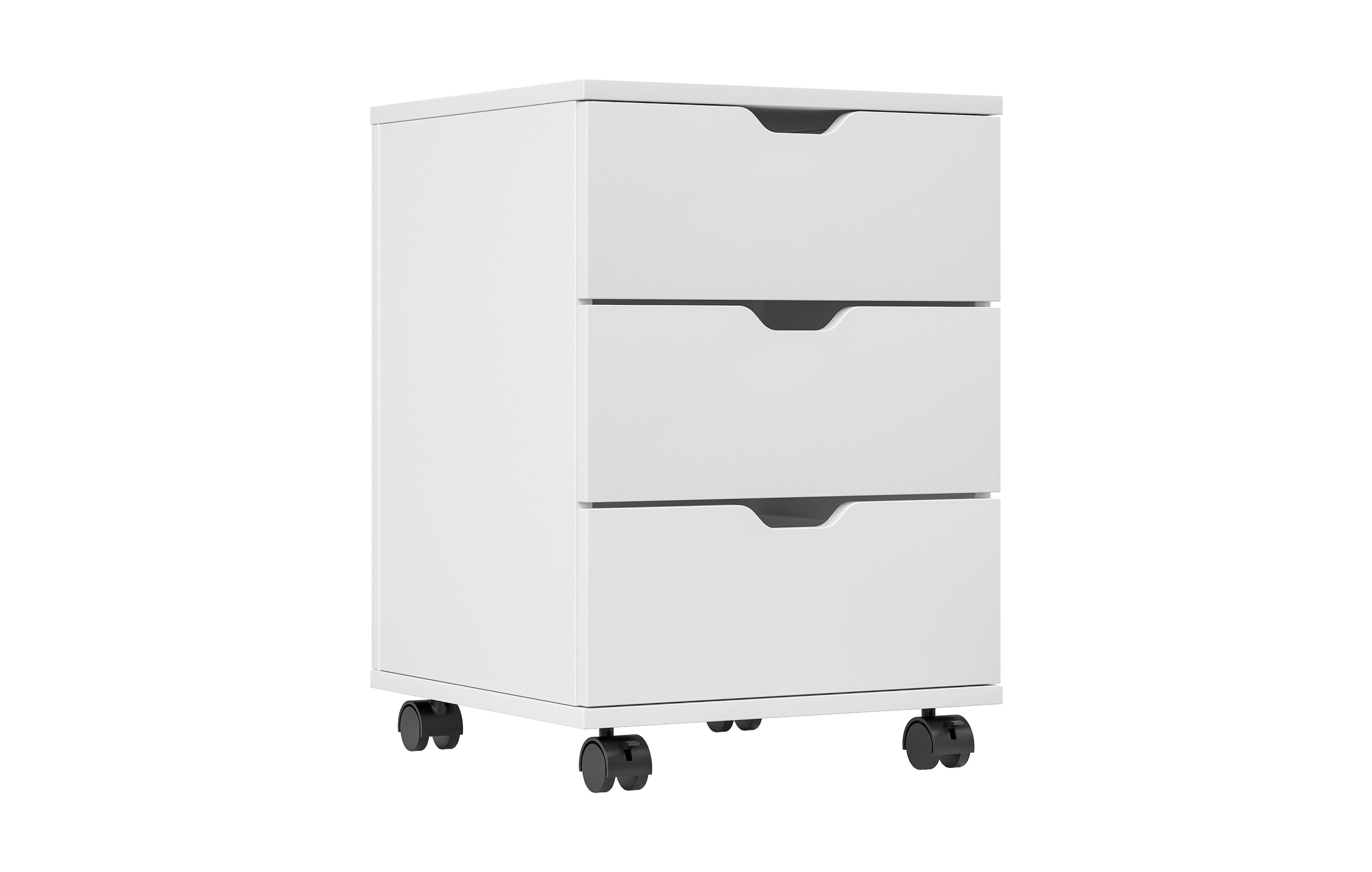Rainsken 3-Drawer Vertical Filing Cabinet, Wood Mobile File Cabinet, Storage Cabinet with Wheels