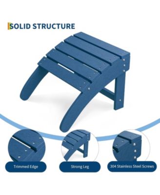 HDPE Adirondack Ottoman Foot Rest, Weather Resistant Outdoor Footstool for Adirondack Chair