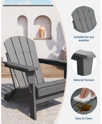 Oversized Folding Adirondack Chairs Set of 2 – Heavy Duty HDPE, Weather Resistant, 380 lbs Capacity