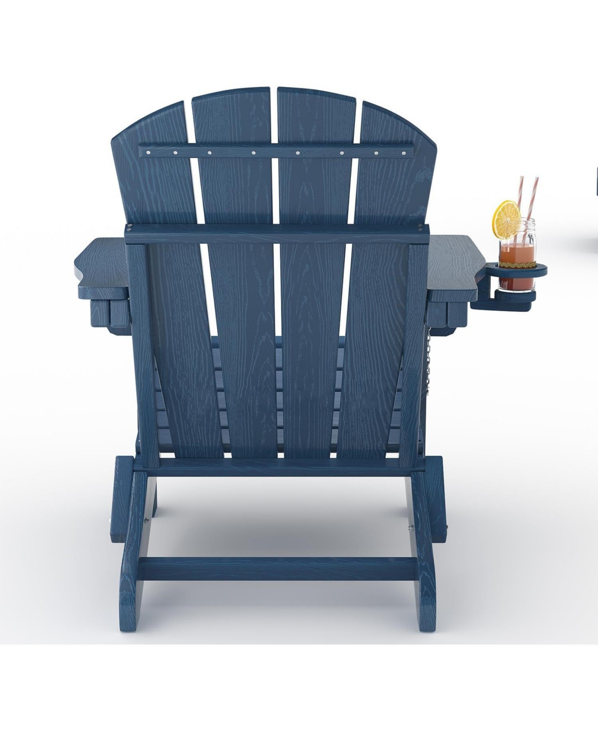 gaomon Folding Adirondack Chair Set of 6, Hdpe Outdoor Patio Chair with Cup Holder, All Weather Resistent Wooden Textured for patios, Decks