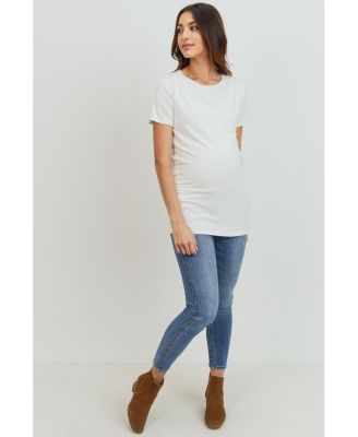 Maternity Short-Sleeve Crewneck T-Shirt Top