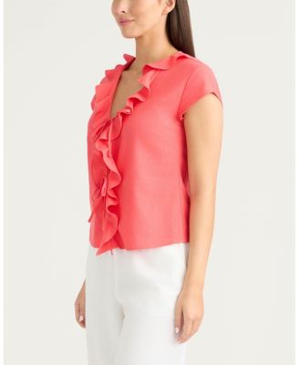 Women's Frilled Tie-Front Top