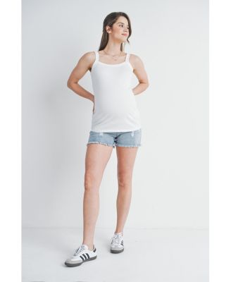 Maternity Ribbed Square Neck Sleeveless Tank Top
