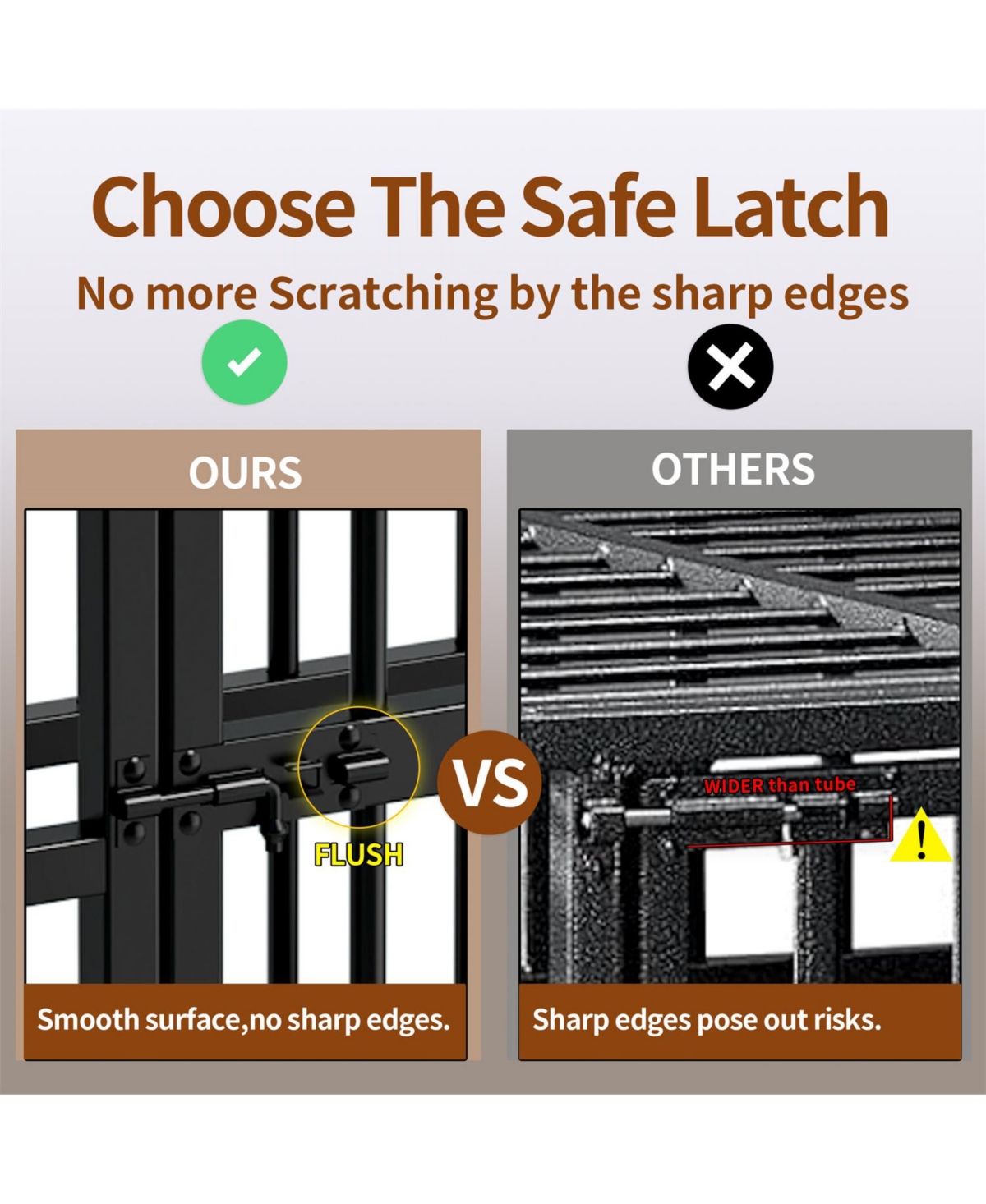 Aostirmotor Heavy-Duty Dog Crate with Wheels - Folding, Secure Cage with Removable Tray