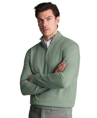 Men's Long Sleeve Quarter-Zip Merino Wool Sweater