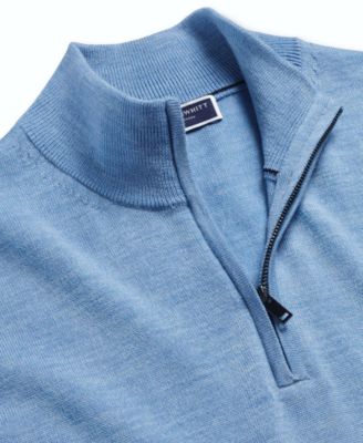 Men's Long Sleeve Quarter-Zip Merino Wool Sweater