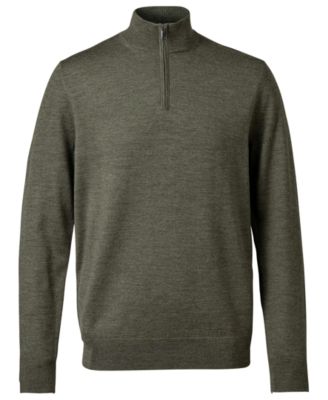 Men's Long Sleeve Quarter-Zip Merino Wool Sweater