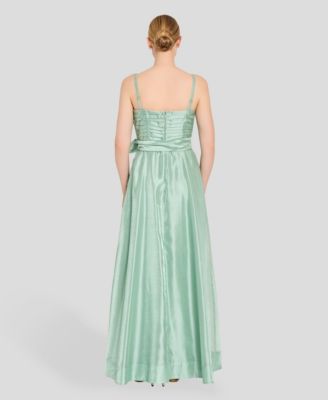 Women's Ruched Bodice Ruffle Front Gown