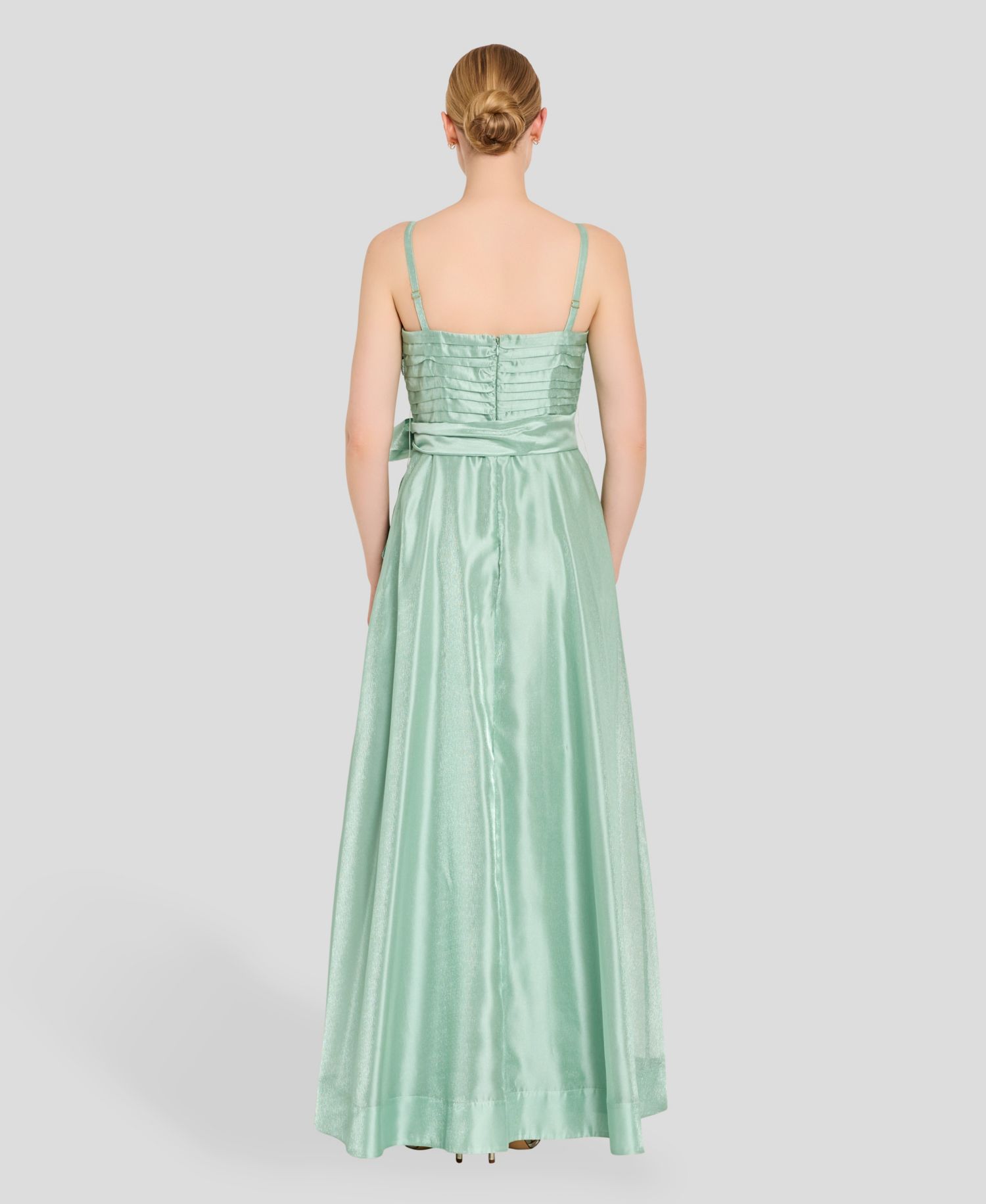 Women's Ruched Bodice Ruffle Front Gown