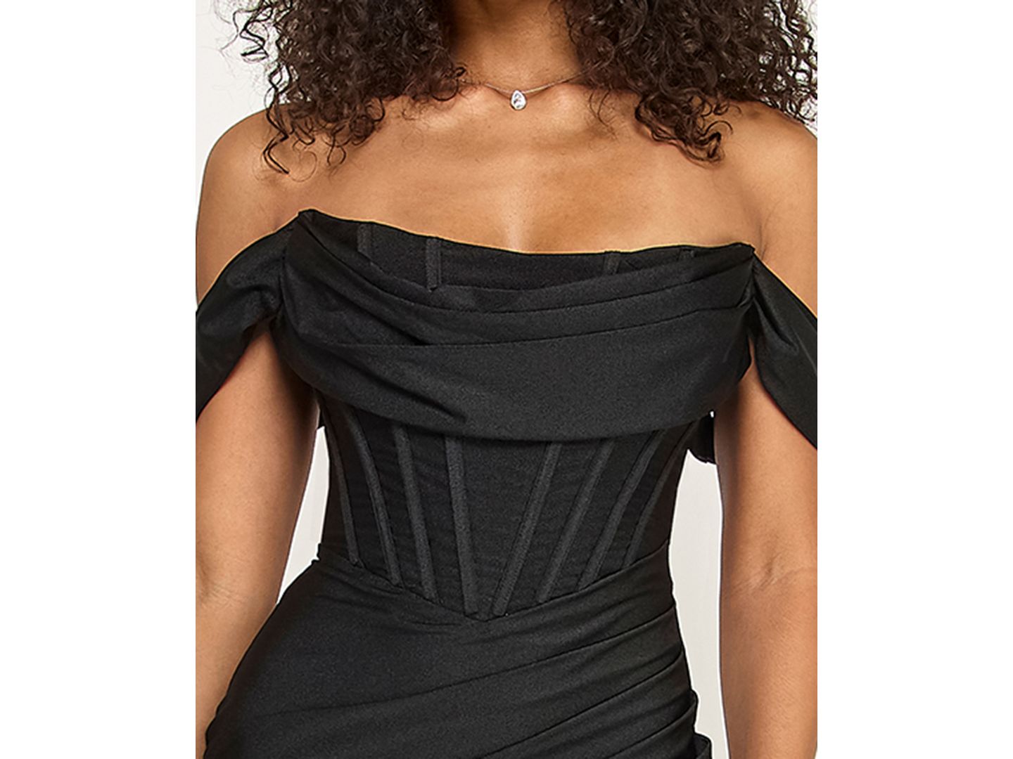 Женское платье KATIA RAE Juniors' Off Shoulder Corset Gown, цвет: Чёрный — фото 3