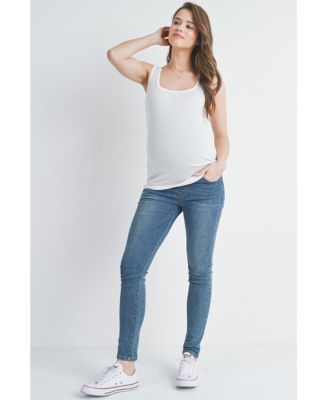 Maternity Square Neck Ribbed Sleeveless Tank Top
