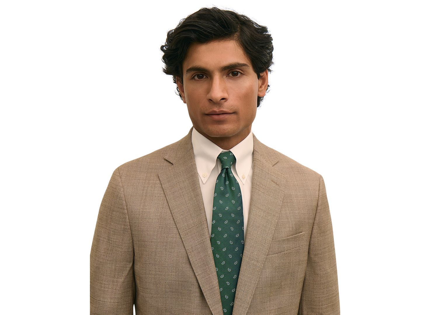 Мужской клетчатый стрейчевый пиджак классического покроя от Brooks Brothers