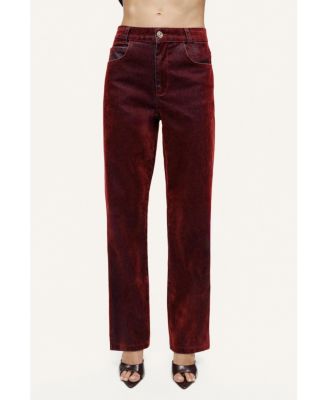 Women's Velvet Straight-Leg Pants