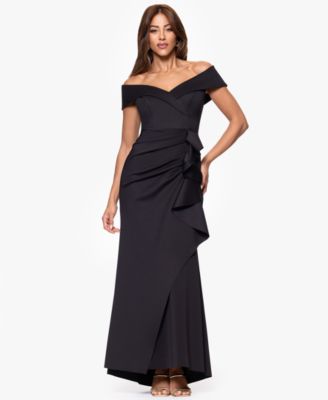 Scuba Off-The-Shoulder Gown