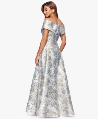 Women's Sweetheart-Neck Metallic-Jacquard Ball Gown