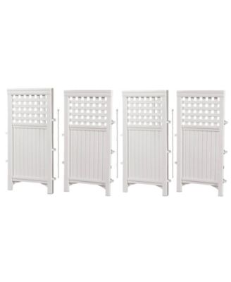 4 Panel Screen Enclosure Freestanding Steel Resin Reversible Panel Outdoor Screen TRE