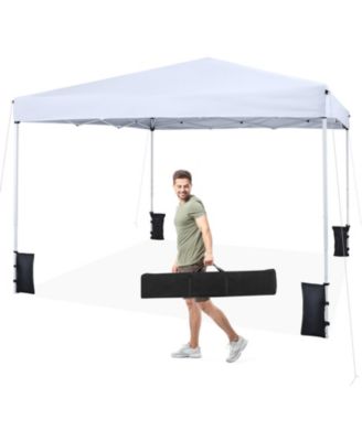 10x10 ft Pop-Up Canopy Tent with Carry Bag and 4 Sandbags