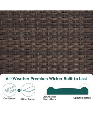 3 Piece Wicker Outdoor Swivel Glider Patio Chair Set