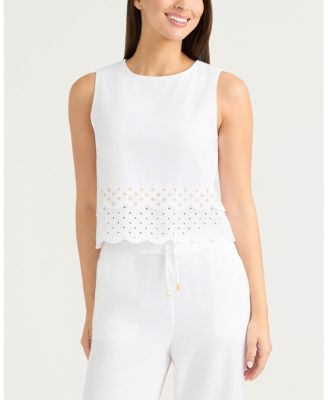 Women's Sleeveless Top with Eyelet Detailing
