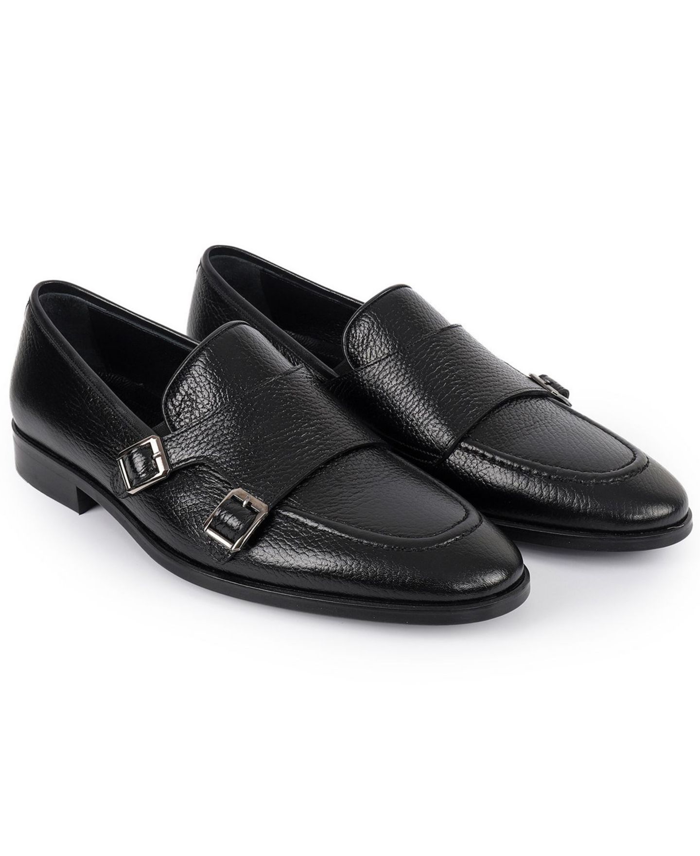 Мужские туфли VELLAPAIS Ledonia Double Monk Strap, цвет: Чёрный — фото 5